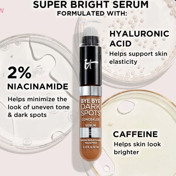 🌷 IT Cosmetics Fair Light 11 Bye Bye Dark Spots Concealer + Serum FullSz - Picture 6 of 14